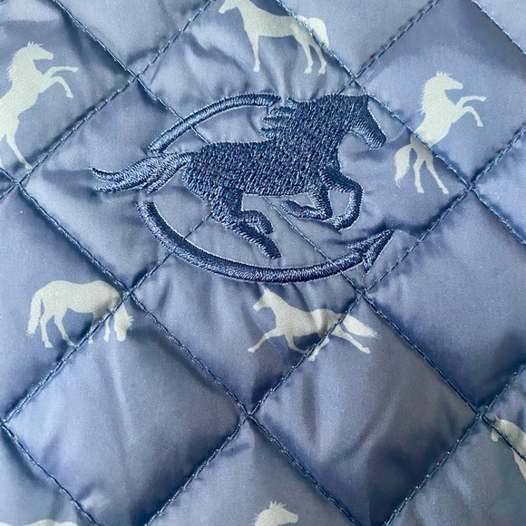 Piper down filled riding vest II by SmartPak, navy with horse pattern, size M - Picture 9 of 12